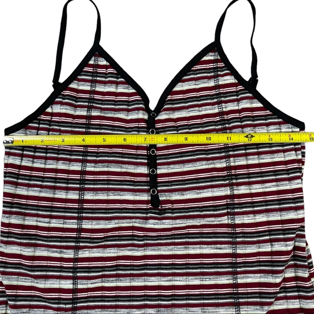 POL size large black, grey, red, cream, & white striped bodysuit, snap bottom - Picture 9 of 16